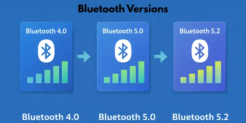 Bluetooth versions: 4.0, 5.0, and 5.2 with improved features