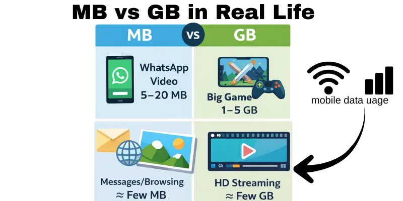 MB or GB comparison for real-life data usage