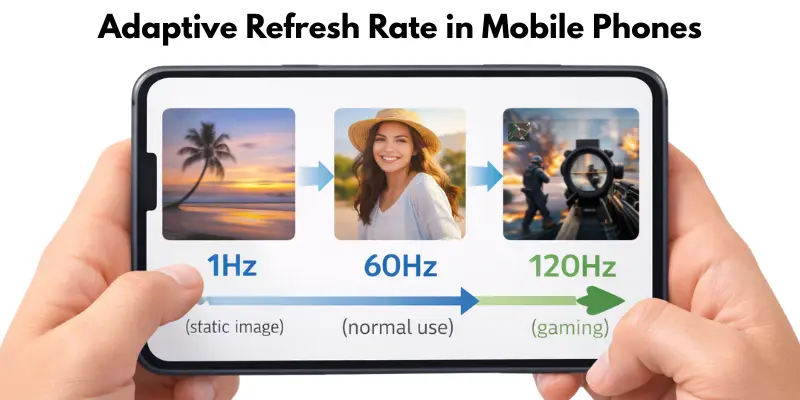 Adaptive screen refresh rate in mobile phones