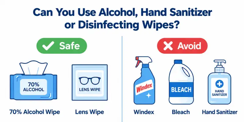 Safe and unsafe screen cleaners