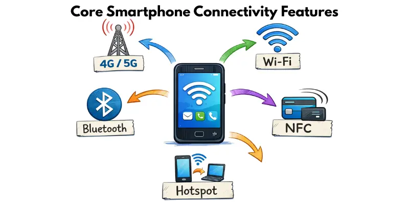 Smartphone Connectivity Features with Wi-Fi and 5G