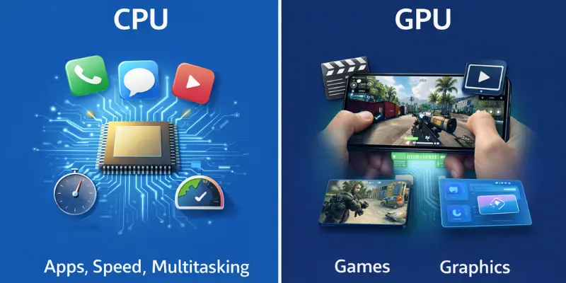Mobile processor: CPU for speed and GPU for graphics