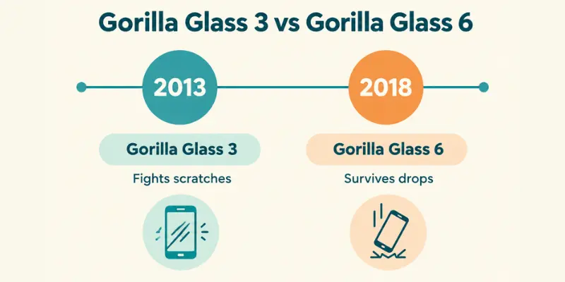 Gorilla Glass 3 vs Gorilla Glass 6 timeline