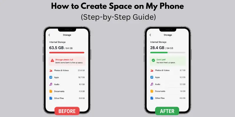 Steps on how to create space on my phone effectively
