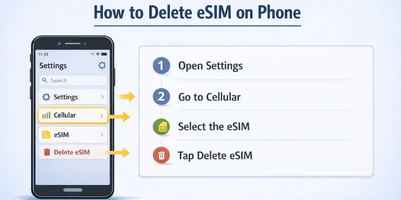 Steps for what happens if you delete eSIM