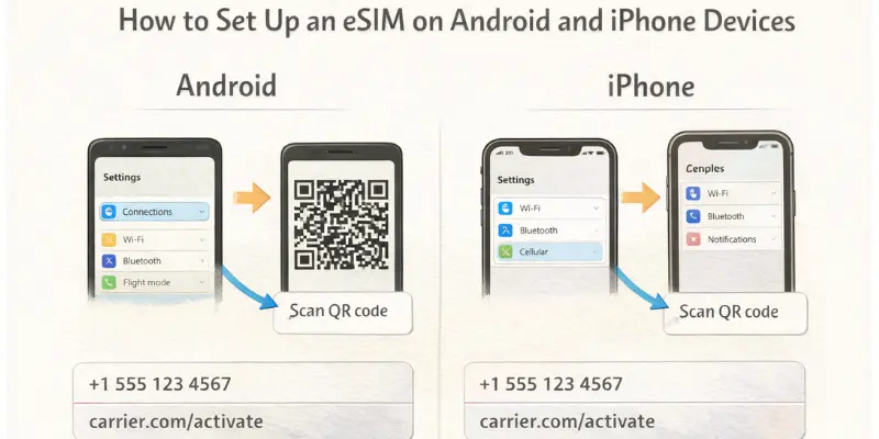 How to set up an eSIM on Android and iPhone devices