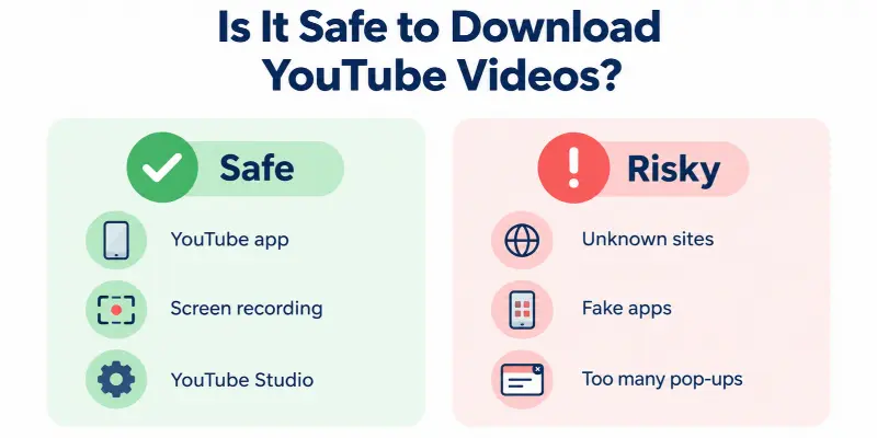 Safe and risky ways to download YouTube videos compared