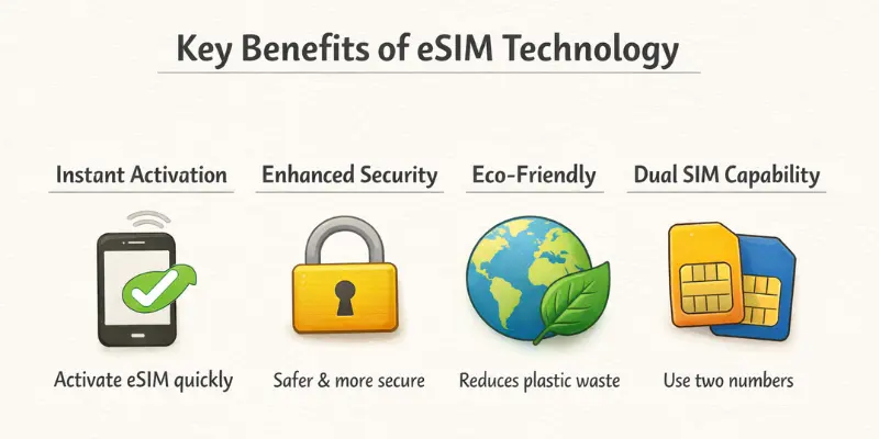Key benefits of eSIM technology: activation, security, eco