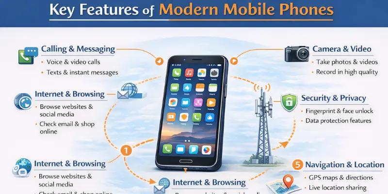 Key features of modern mobile phone