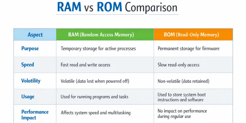 RAM in a Smartphone vs ROM comparison
