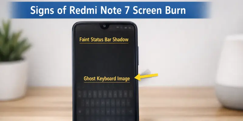 Signs of Redmi Note 7 burn in status bar
