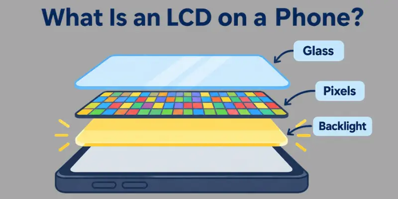 Types of phone display: LCD phone layers
