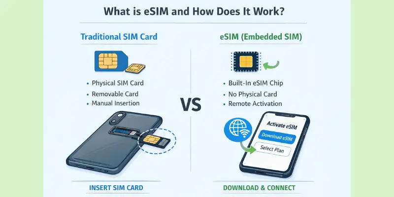 What is eSIM and how it works: vs traditional SIM