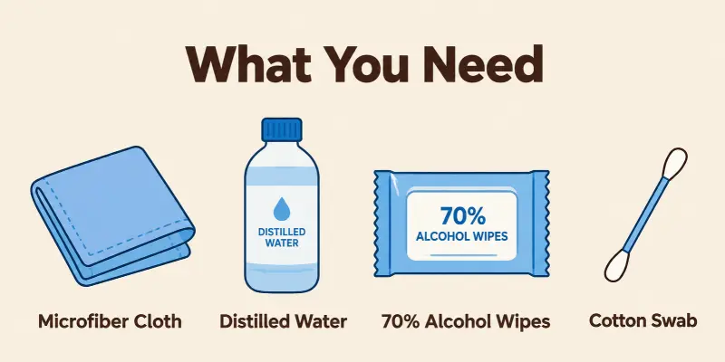 Phone screen cleaning supplies