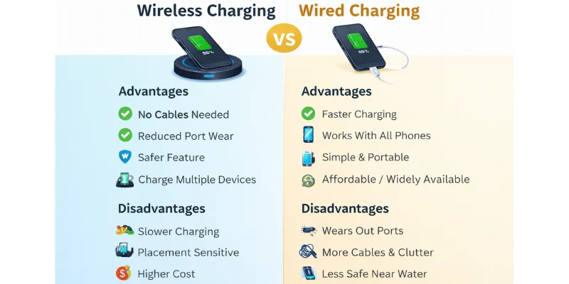 Wireless charging vs wired charging comparison