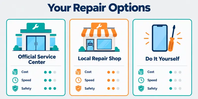 Phone battery repair options compared